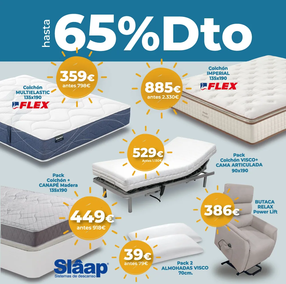 Disfruta de un 65% de descuento en colchones de Tu Descanso